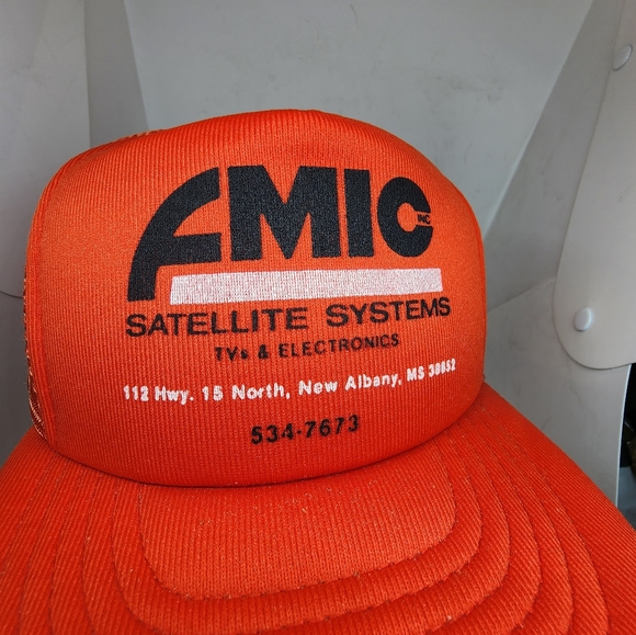 Vintage Kajee FMIC Satellite System New Albany Mississippi Snap Mesh Trucker Hat - Picture 6 of 10